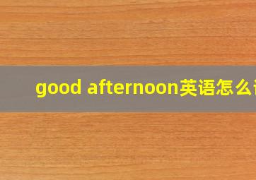 good afternoon英语怎么读